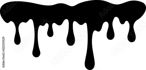 Melted Driping Paint Border Illustration