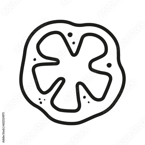 Hand drawn bell pepper on white background