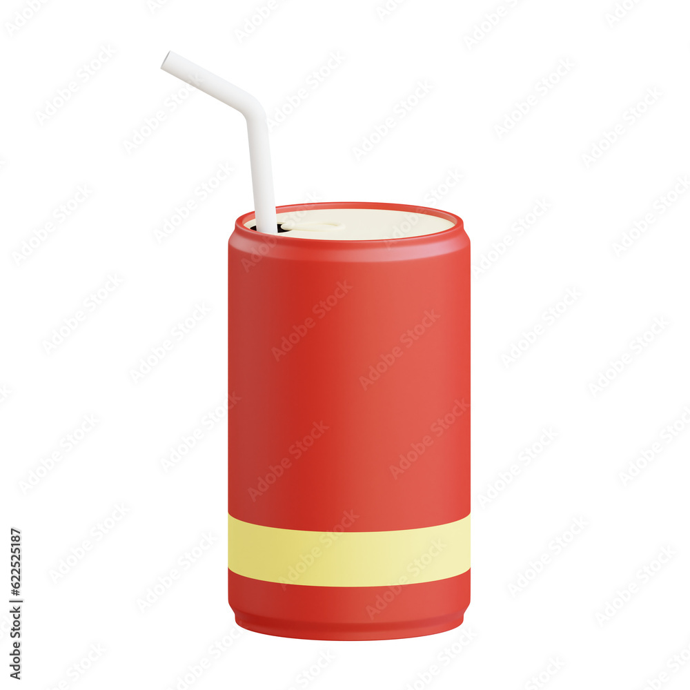 Obraz premium 3d soda can icon illustration with transparent background