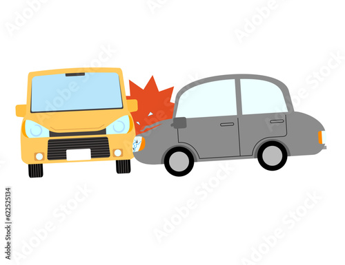 追突事故に合っている車両