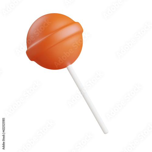 Canvas Print 3d lollipop candy icon illustration with transparent background