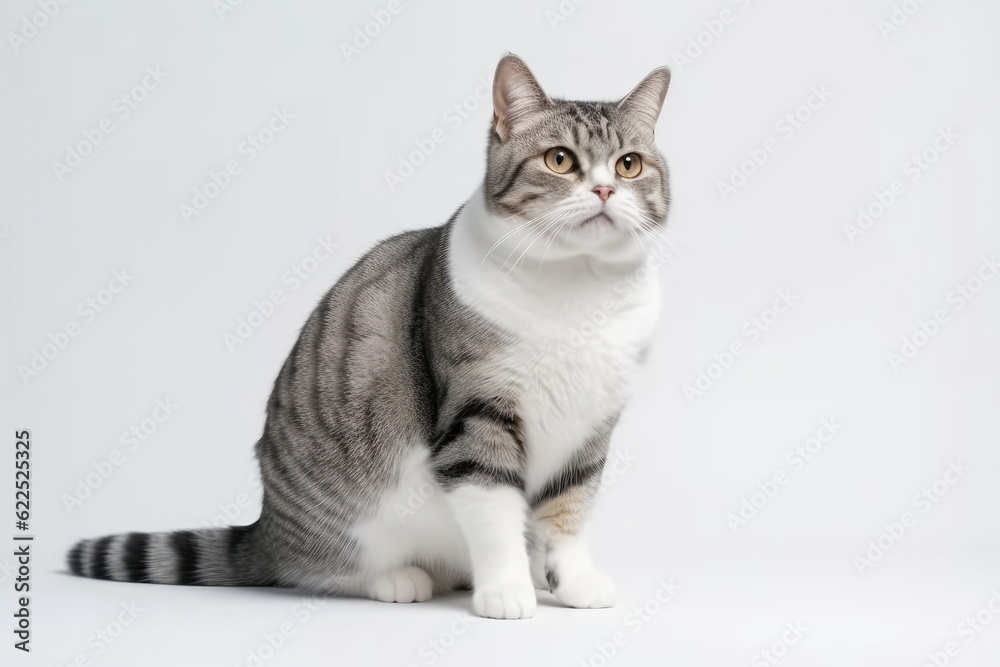 cute cat on white background, full body cute cat on white background, full body