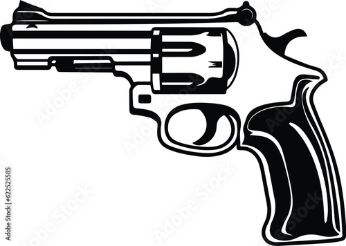 Cowboy Pistol Logo Monochrome Design Style