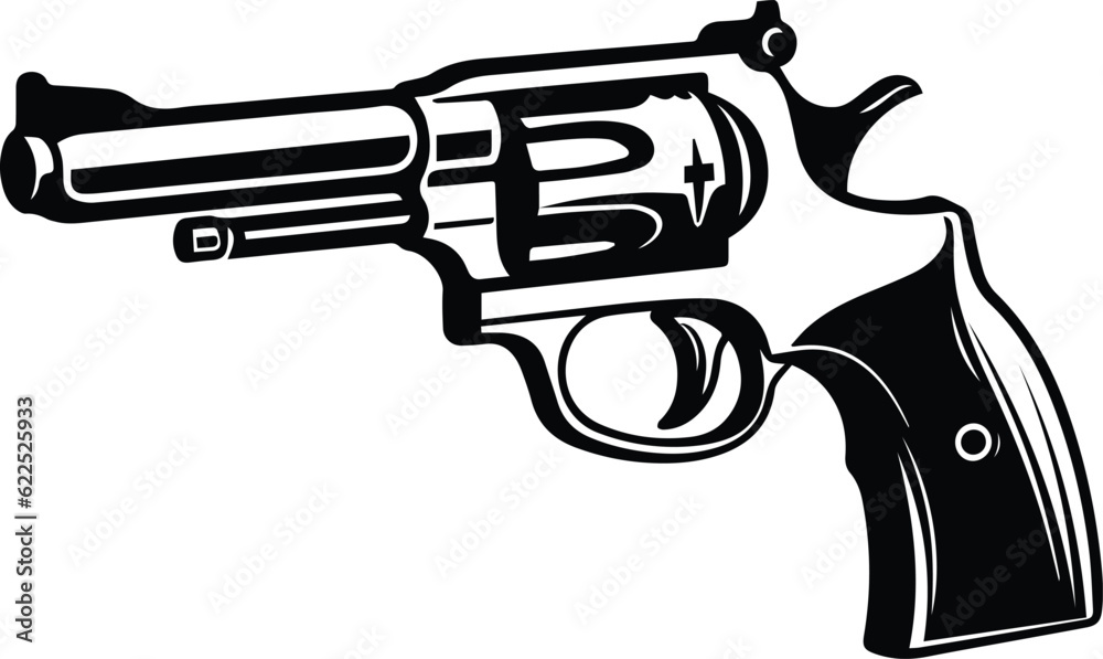 Cowboy Pistol Logo Monochrome Design Style