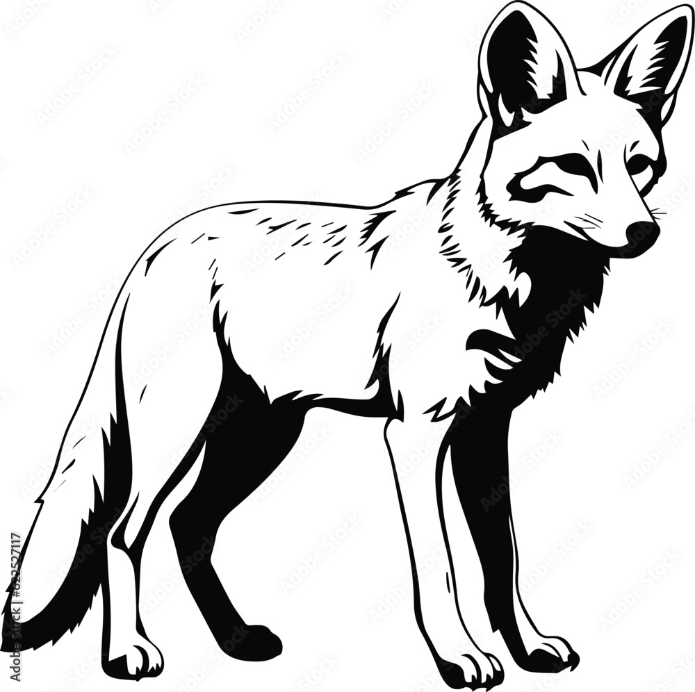Coyote Logo Monochrome Design Style