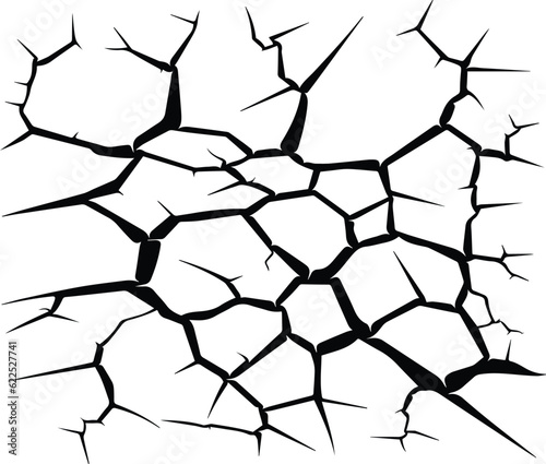 Cracked Volcano Floor Logo Monochrome Design Style