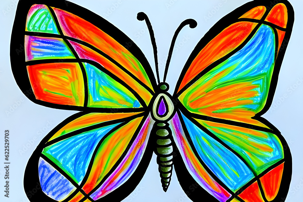 Colorful butterfly art. Generative AI