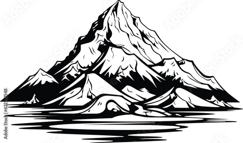 Mountain Peak Summit Logo Monochrome Design Style