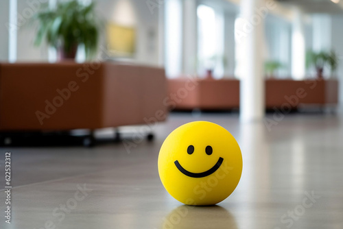 happy smiley ball on the table