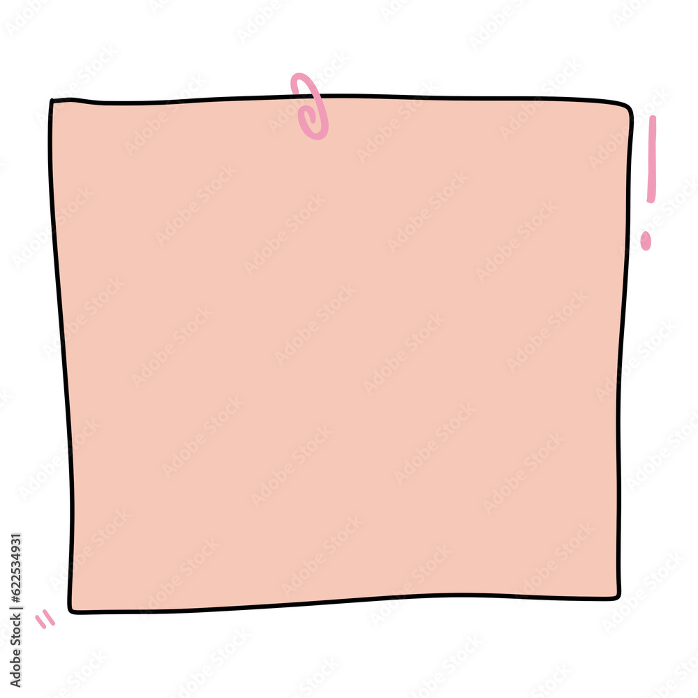 Cute paper note hand dwrawn doodle. Cute paper note hand dwrawn doodle.