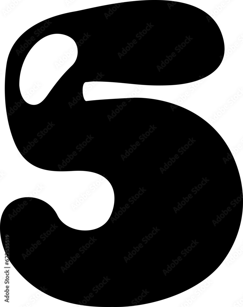 Cute Calligraphy Numbers 5 Vector Design Cute Calligraphy Numbers 5 Vector Design