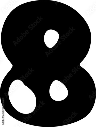Cute Calligraphy Numbers 8 Vector Design