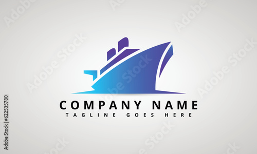 Ship Tanker Shipping Logo Vector.