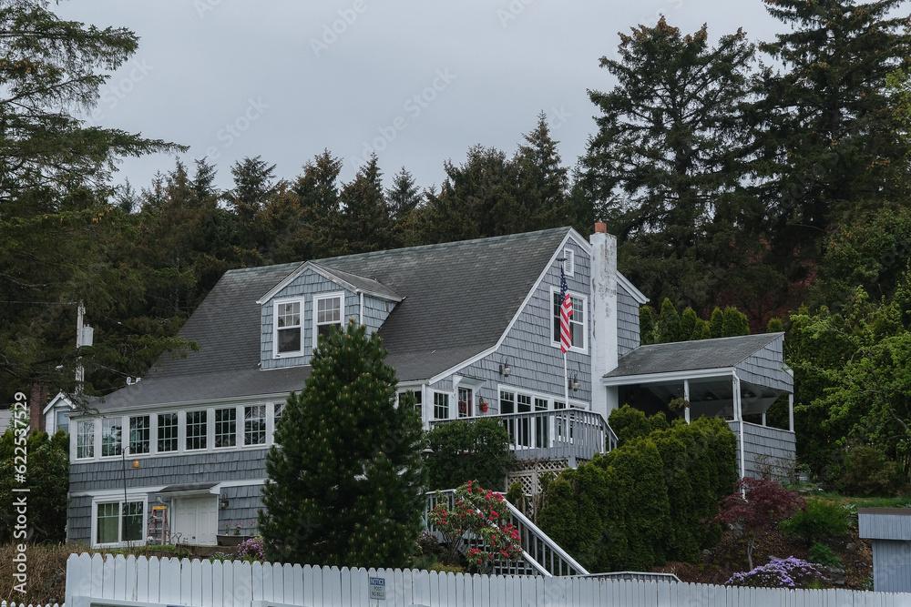 Street view cityscape town landscape nature scenery in Sitka, Alaska