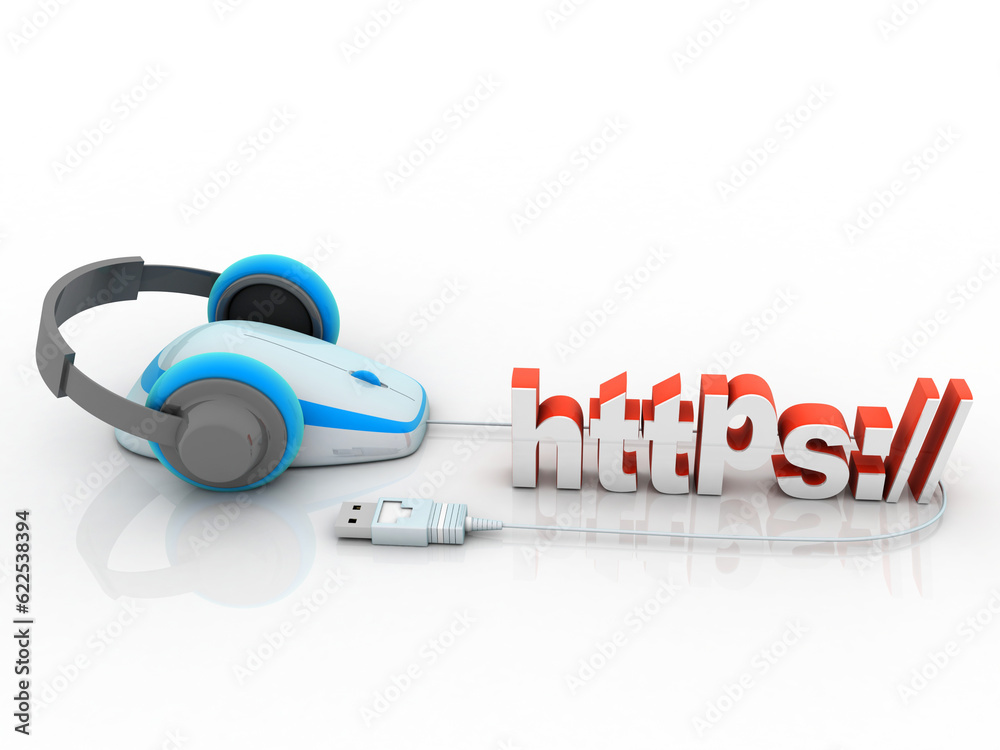 3d illustration http with headphone connected mouse
3d illustration http with headphone connected mouse