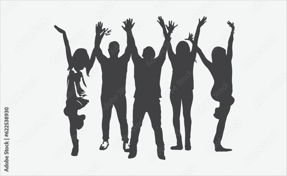 Radiating Joy, Captivating Silhouettes of Ecstatic People Celebrating Life Radiating Joy, Captivating Silhouettes of Ecstatic People Celebrating Life