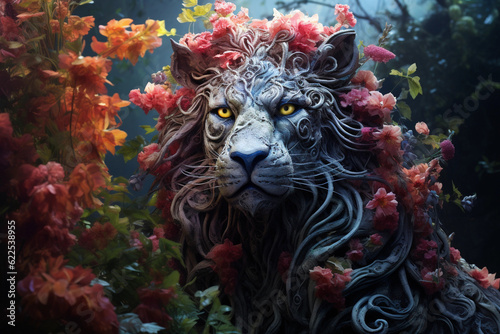 portrait of a magnificent lion