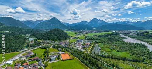 Im Tiroler Lechtal - Panorama-Blick über Pflach nach Süden gen Reutte photo