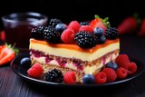 cheesecake with berries and fruit