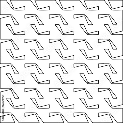 Texture with figures from lines. Black and white pattern for web page  textures  card  poster  fabric  textile. Monochrome graphic repeating design. 