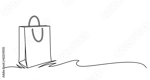 shopping bag line art style. black friday element vector