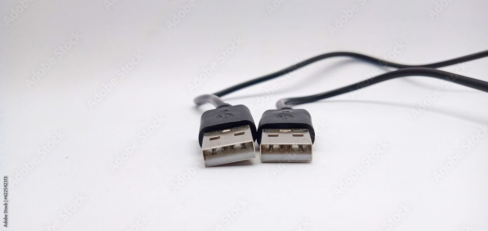 Fototapeta premium USB Cable Plug isolated on White Background