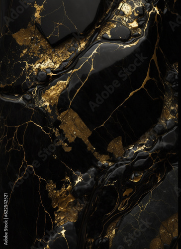 Black and golden marbal laxuary background, Ai Generative