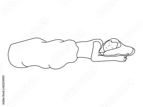 sleeping woman illustration icon