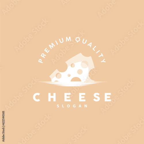 Cheese Logo, Cute Cheese Rustic Retro Vintage Vector Design, Icon Template Illustration