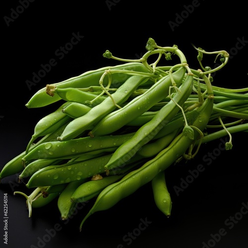 photo of an cluster bean in black background