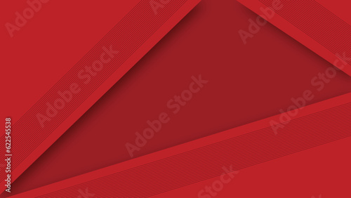 Vector background with red color paper cut shapes and line elements.