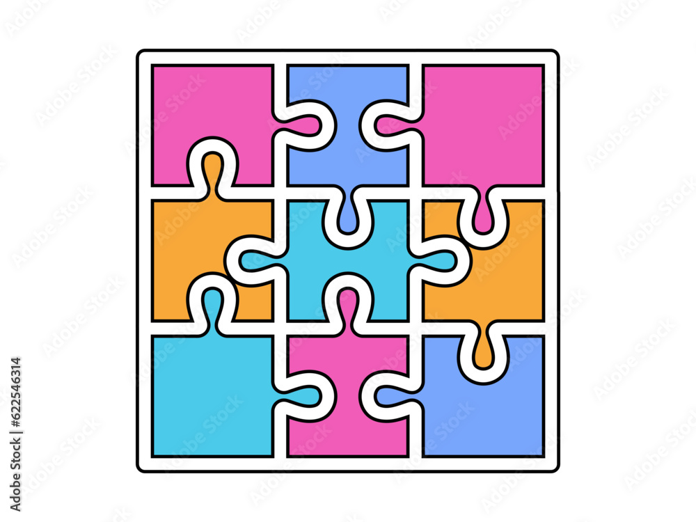 colorful puzzle icon, word autism awareness day