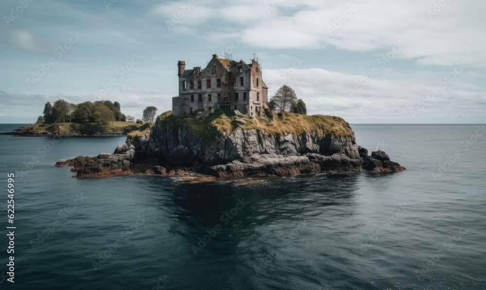 On a remote island, an abandoned old castle stood Creating using generative AI tools