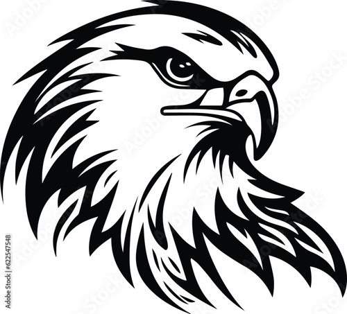 Angry Falcon Logo Monochrome Design Style