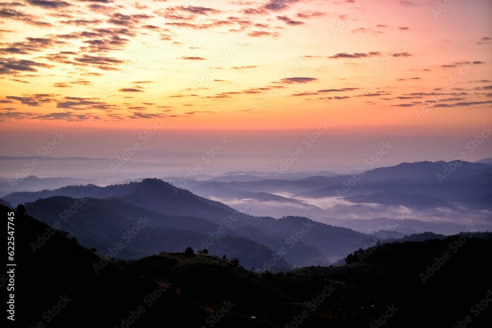 sunrise over mountains