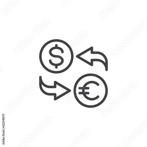 Currency exchange line icon