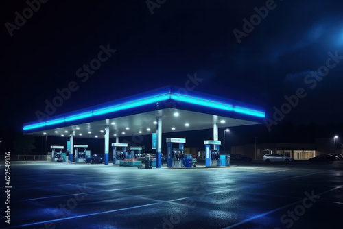 Hydrogen fuel car charging station white color visual concept design. Power chargering station.