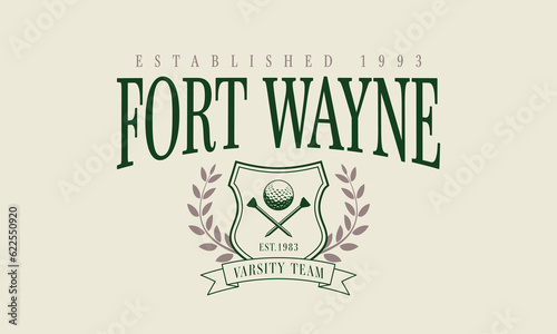 Vector artwork for t-shirts and sweatshirts in varsity vintage style.
