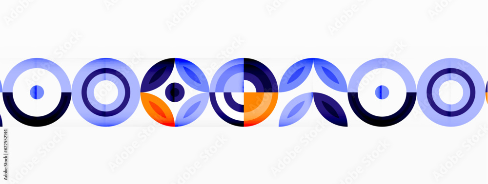 Abstract background - minimalist circles and round elements composition with varying sizes circles and other geometric shapes. The elements are arranged symmetrically in a grid-like pattern Abstract background - minimalist circles and round elements composition with varying sizes circles and other geometric shapes. The elements are arranged symmetrically in a grid-like pattern