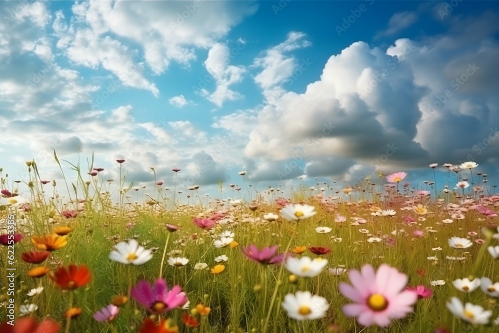 meadow with flowers. 
