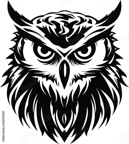 Owl Logo Monochrome Design Style