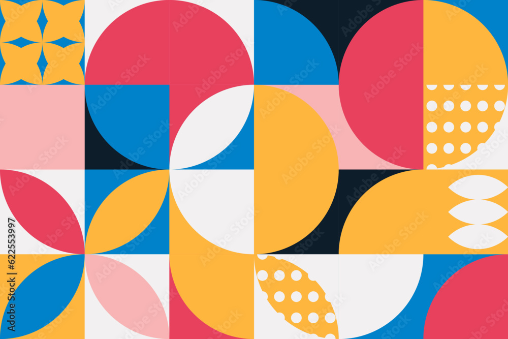 Modern abstract poster with geometric shapes and dotted details. Colored template for decorating paintings in the interior, decorative pillows. Vector. Modern abstract poster with geometric shapes and dotted details. Colored template for decorating paintings in the interior, decorative pillows. Vector.