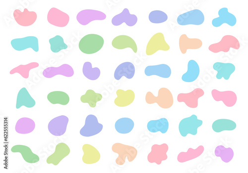Liquid organic shapes collection for your design. Simple amoeba blob irregular form set