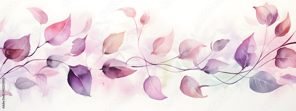 watercolour leaves on stem for wedding invitations, greetings, wallpapers, fashion, prints