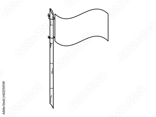 icon illustration of a flag with a bamboo pole