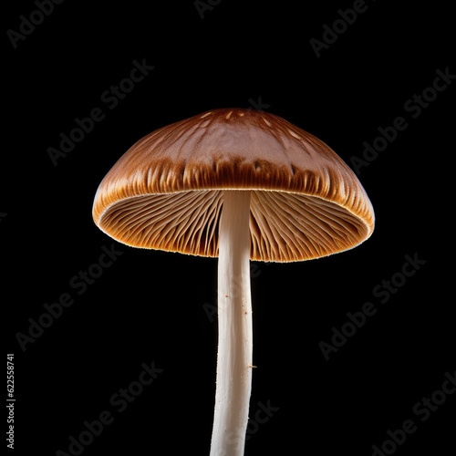photo of mushroom in black background