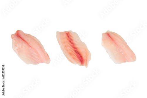 Sole fish without Skin - Flatfish isolated on white background with clipping path. Full Depth of field. Focus stacking. PNG photo