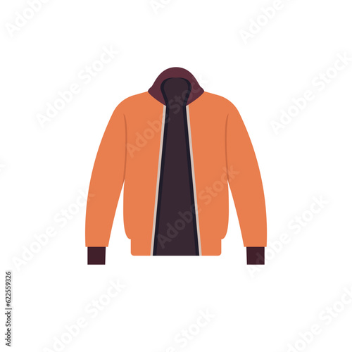 Men classic bomber jacket, flat vector illustration isolated on white background