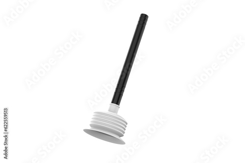 Professional plumber equipment. Toilet cleaning tool icon, clip art isolated on white background. 3d illustration