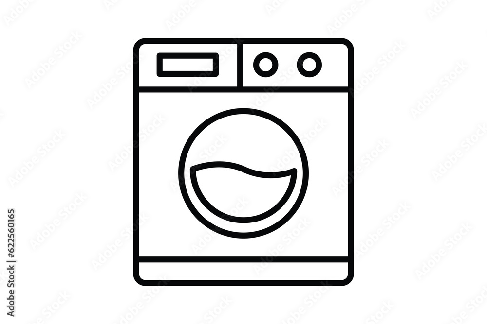 Washing machine icon. icon related to Household appliances, electronic. Line icon style design. Simple vector design editable Washing machine icon. icon related to Household appliances, electronic. Line icon style design. Simple vector design editable